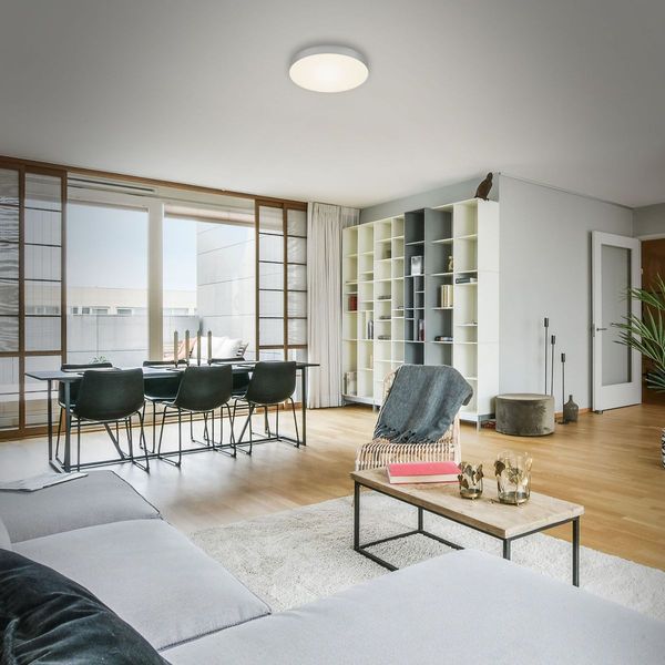 Briloner FLAME runde LED Deckenleuchte 21cm 16W Silberfarbig Warmweiss