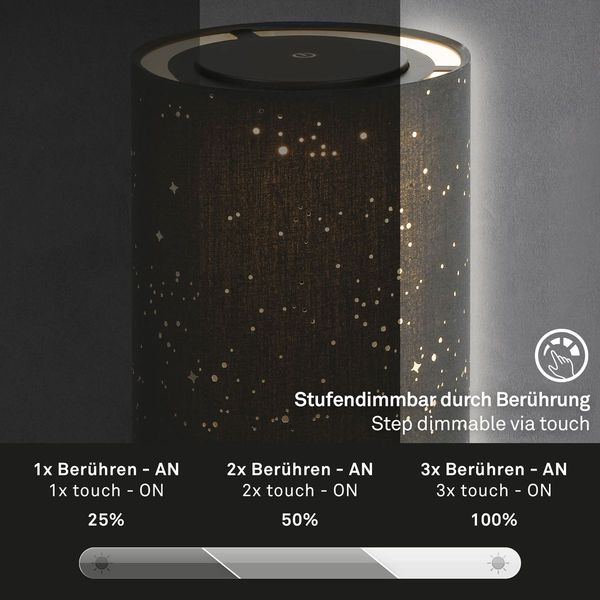 Briloner LONI 7449015 LED Akku Tischleuchte dimmbar 3W IP44 