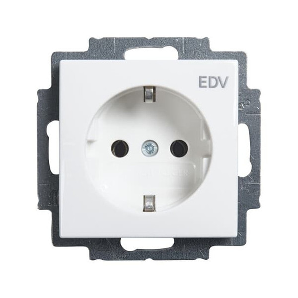 Busch-Jaeger Schuko Steckdosen-Einsatz mit Aufdruck EDV Busch-balance SI 2CKA002011A6235 20 EUC/DV-914