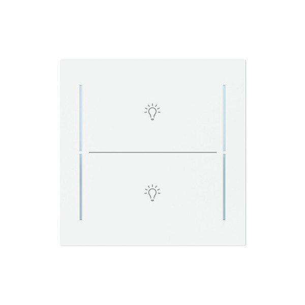 Busch-Jaeger Abdeckung als Taster 2-fach mit Symbol Beleuchtung studioweiß matt 2CKA006199A0397 LFBT/A.2.70.11-44M