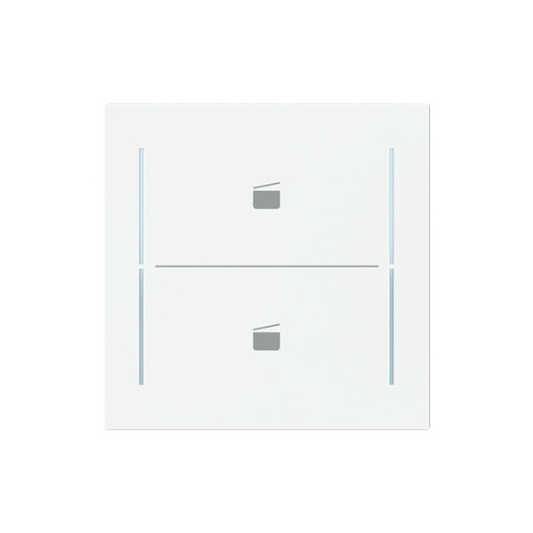 Busch-Jaeger Abdeckung als Taster 2-fach mit Symbol Szene studioweiß matt 2CKA006199A0399 LFST/A.2.70.11-44M