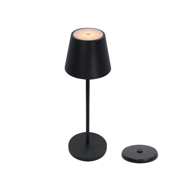 CMD LED Akku-Tischleuchte 2W steuerbare Lichtfarbe IP44 Schwarz CMD-9078