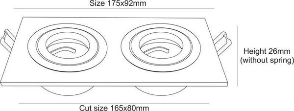 Deko-Light Deckeneinbauring, silber, 12V, GU5.3 MR16, 2x max. 50W 111821