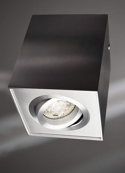 Deko-Light Deckenaufbauleuchte Dato, GU10, max. 50W, Alu, Silber 122417