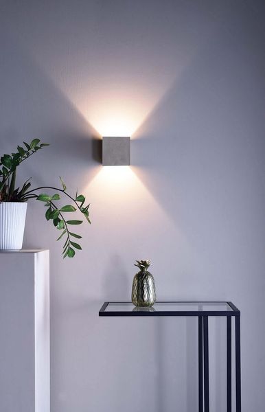 Deko-Light Wandaufbauleuchte Quinta II, Warmweiß, Beton, grau 341180