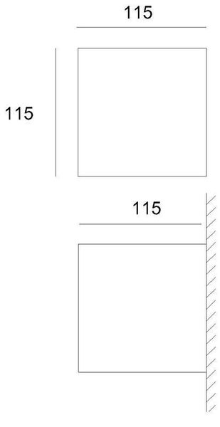 Deko-Light Wandaufbauleuchte Cube, G9, max. 25W, Beton, dunkelgrau 341184