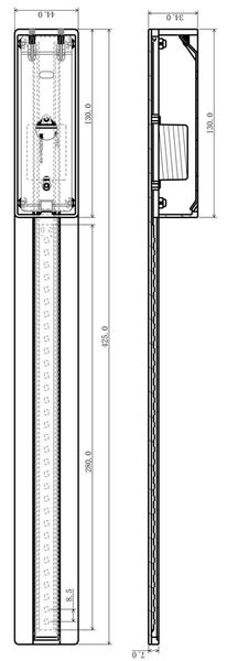 Deko-Light Wandaufbauleuchte Parala 425, Warmweiß, weiß, satiniert 341208