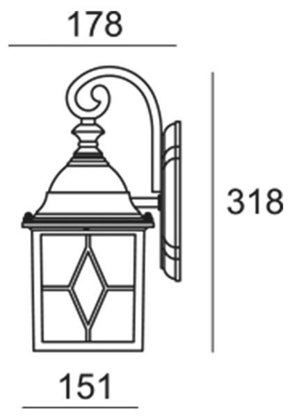 Deko-Light Wandaufbauleuchte Sargas, E27, max. 60W, Alu, Schwarz, IP23 341245