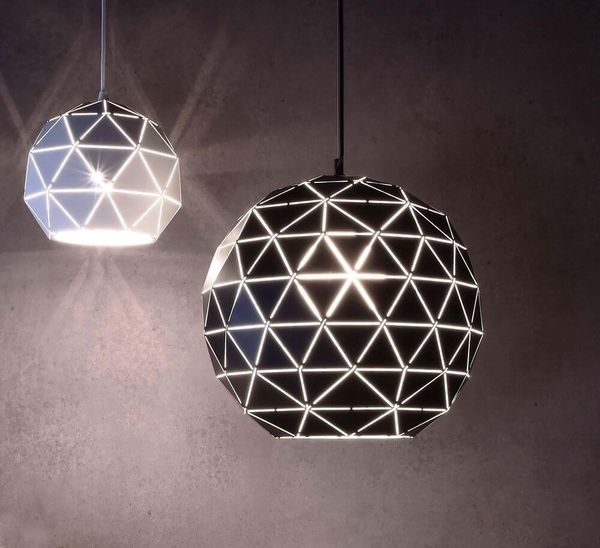 Deko-Light Pendelleuchte Asterope rund 500, E27, 3x max. 40W, Metall, schwarz, matt 342134