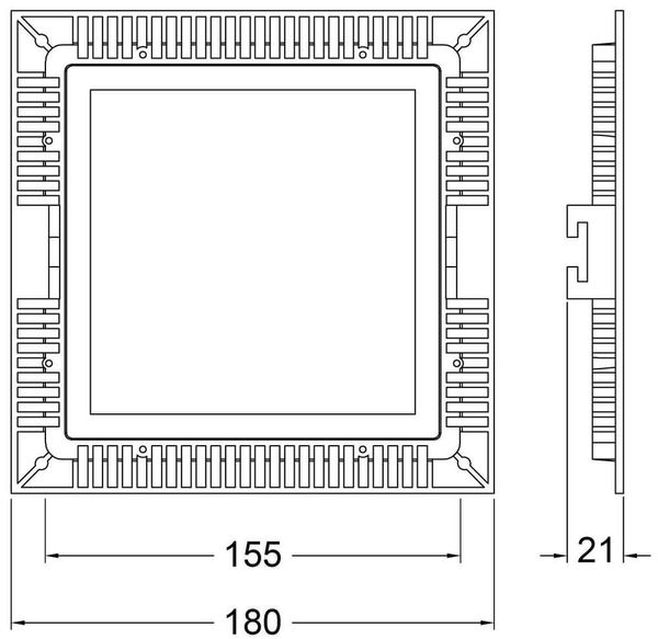 Deko-Light Deckeneinbauleuchte LED Panel Square 15, Signalweiß, Warmweiß, 110°, 36-37V DC, 350mA 565156