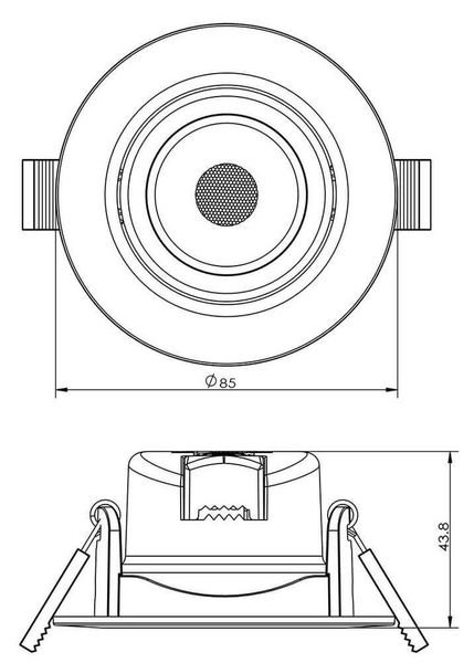 Deko-Light Deckeneinbauleuchte SMD-68-230V-2700K-rund, Warmweiß, 45° 565337