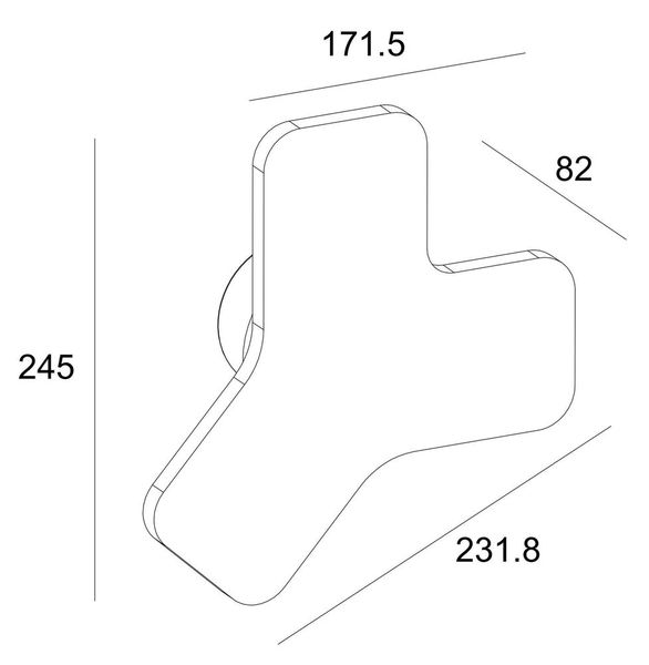 Deko-Light Wandaufbauleuchte Ypsilon Grau Granit, Warmweiß, Alu, Weiß 620135