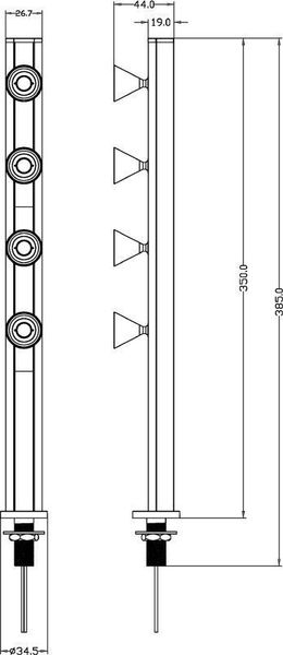 Deko-Light Displayleuchte Karva IV, Kaltweiß, schwarz, 24VDC 688001