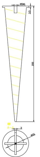 Deko-Light Erdspieß mit Gewindebuchse M5, 200x50mm, Schwarz, 200mm 700230
