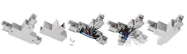 Deko-Light Schienensystem 3-Phasen 230V, D Line T-Verbinder links-links-rechts grau 710028