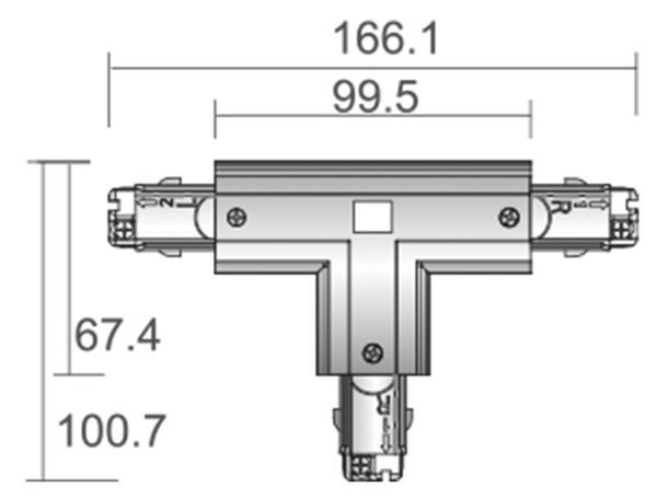 Deko-Light Schienensystem 3-Phasen 230V, D Line T-Verbinder links-links-rechts schwarz 710029