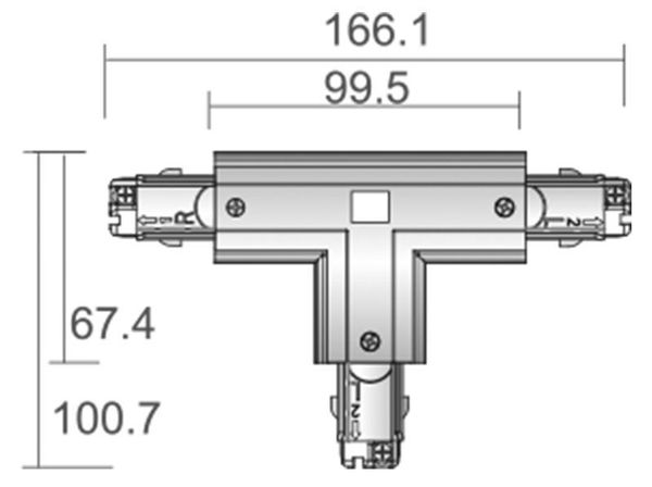 Deko-Light Schienensystem 3-Phasen 230V, D Line T-Verbinder rechts-rechts-links 710030