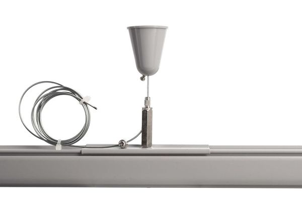 Deko-Light Schienensystem 3-Phasen 230V, D Line Seilabhängungshalter mit Deckenrosette 1,5m grau 710049