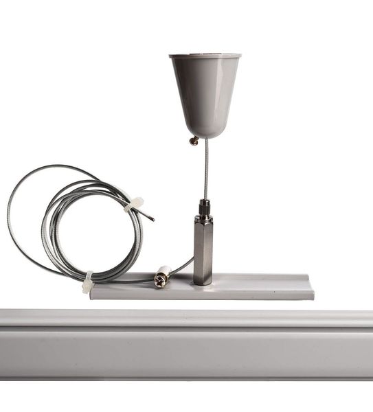 Deko-Light Schienensystem 3-Phasen 230V, D Line Seilabhängungshalter mit Deckenrosette 1,5m grau 710049