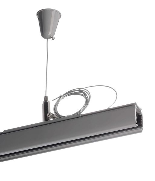Deko-Light Schienensystem 3-Phasen 230V, D Line Seilabhängungshalter mit Deckenrosette 1,5m grau 710049