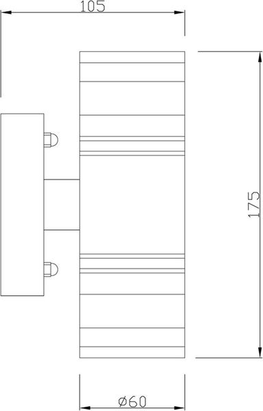 Deko-Light Wandaufbauleuchte Zilly II Up and Down, GU10, 2x max. 35W, Edelstahl, silber, IP44 731010