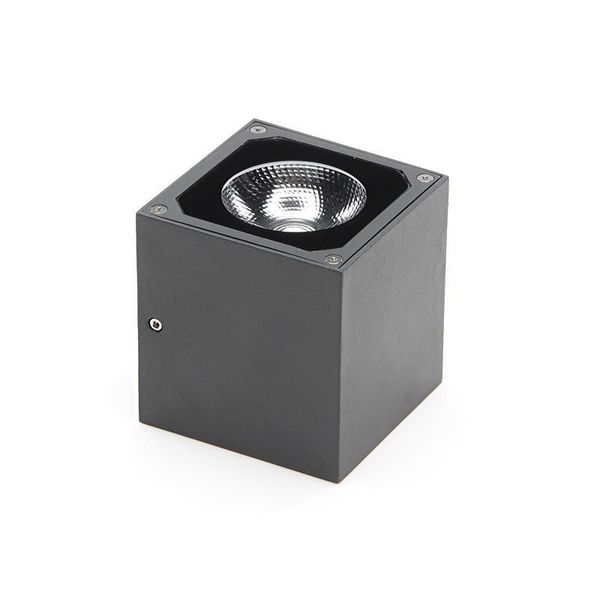 Deko-Light Wandaufbauleuchte Cubodo II Single DG, Warmweiß, dunkelgrau, IP54 731024