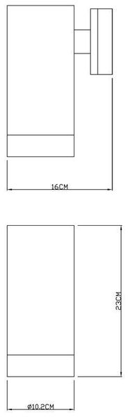 Deko-Light Wandaufbauleuchte Zilly IV Down, E27, max. 18W, Edelstahl, silber, IP44 731089