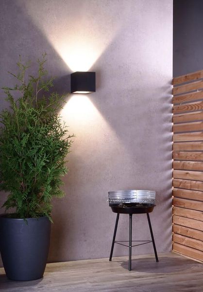 Deko-Light Wandaufbauleuchte Jabbah Up and Down, Warmweiß, Dunkelgrau, IP65 731127