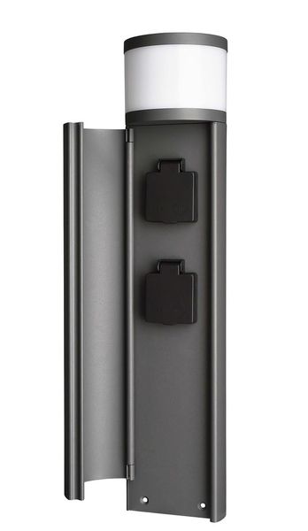 Deko-Light Stehleuchte Steckdosenturm beleuchtet, Warmweiß, Dunkelgrau, IP44 733054