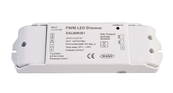 Deko-Light Controller, DALI PWM Dimmer CV 2CH, 12/24V, 10A/Kanal, DT6, dimmbar DALI-Bus 12-24VDC 843051