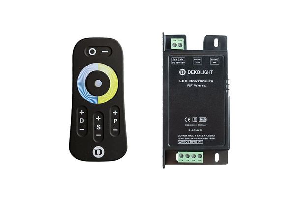 Deko-Light Controller, RF White Remote, dimmbar Funkfernbedienung, 12/24/48V DC, max 720W 843057