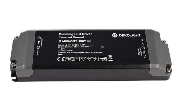 Deko-Light LED-Netzgerät, BASIC, DIM, CC, D140040NT/40W, dimmbar, 19,60-40W 862138