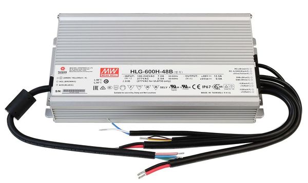 Meanwell LED-Netzgerät, DIM, CV, HLG-600H-48B, dimmbar 0-10V, 90-305V AC, 600W 872126