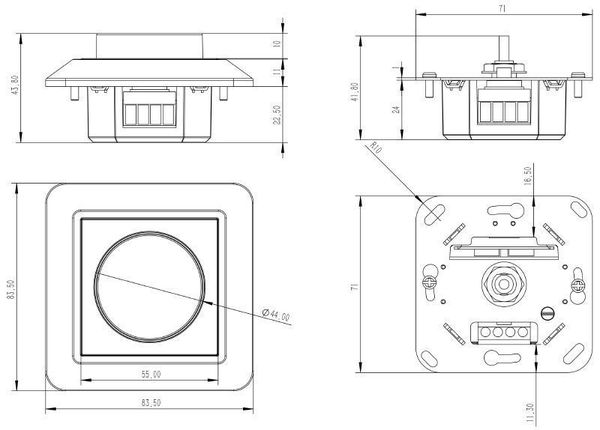 Deko-Light Dimmer, Weiß, 83,5 mm, 355W 930060