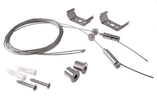 Deko-Light Seilabhängung einstellbar für Leuchte Tri Proof 2 Stk., Metall, Silber-grau, 2500mm 930071