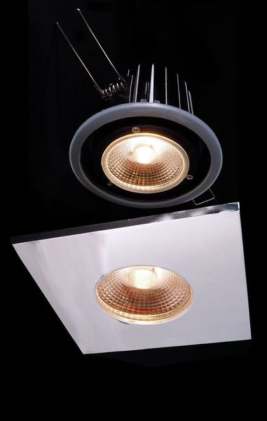 Deko-Light Abdeckung Chrom eckig für COB 68 IP65 + Mizar II, Alu, Silber, Chrom, 83mm 930077