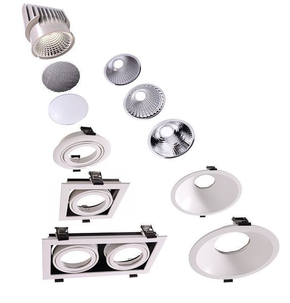 Deko-Light 170 mm Einbauring für Modular Sytem COB, Aluminium, Reinweiß, mattiert 930089