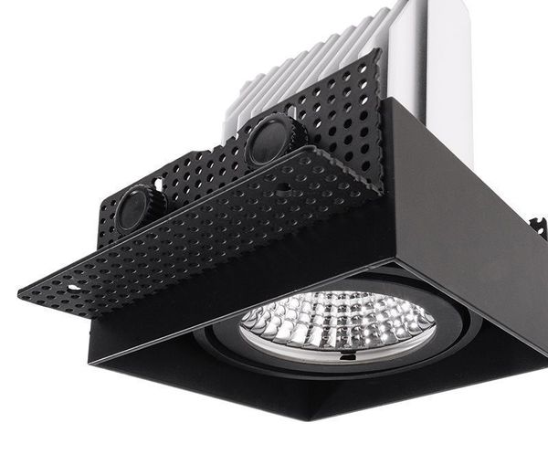 Deko-Light Kardaneinsatz ohne Rahmen für Modular Sytem COB, Aluminium, Signalschwarz, mattiert, 178mm 930095