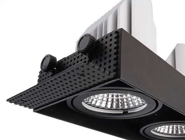 Deko-Light Kardaneinsatz ohne Rahmen für Modular Sytem COB, Aluminium, Signalschwarz, mattiert, 305mm 930097