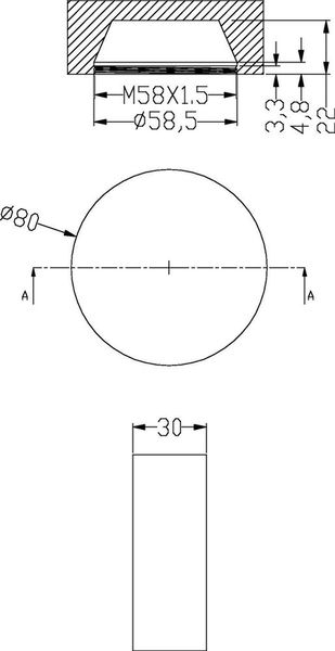 Deko-Light Acrylring rund 90mm, COB 68, M58, Acryl, klar / satiniert 930270
