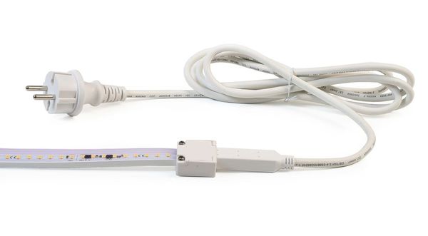 Deko-Light Einspeisekabel mit Stecker für 230V LED Stripe, Weiß, 3m, IP65 930561
