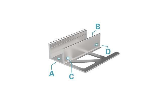 Deko-Light Fliesen-Profil EL-03-12 für 12 - 13,3mm LED Stripes, Alu, Silber, eloxiert, 1250mm 975360