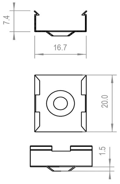Deko-Light 2er Set Halteklammern für AU-10, Metall, 20mm 987004