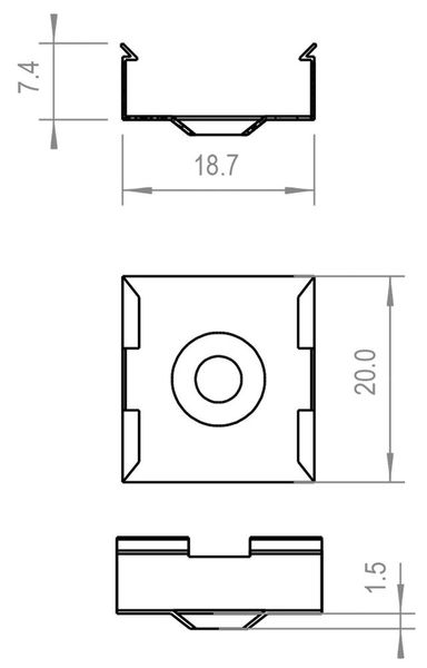 Deko-Light 2er Set Halteklammern für AU-12, Metall, 20mm 987006