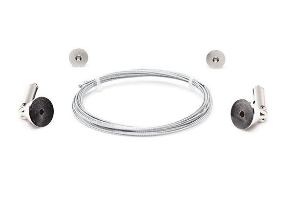 Deko-Light Seilabhängung (schwenkbar) Set 2 Stk, Metall, Silber 987060