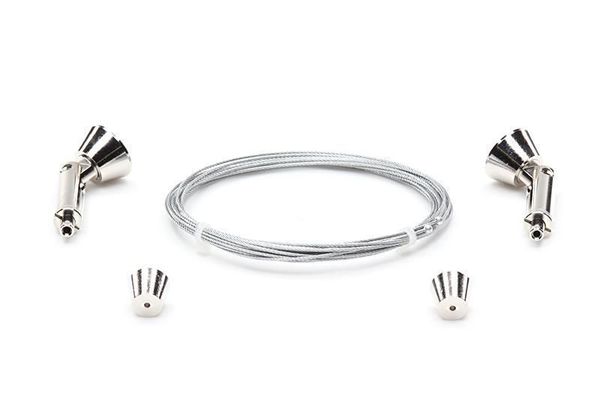 Deko-Light Seilabhängung (schwenkbar) Set 2 Stk, Metall, Silber 987060