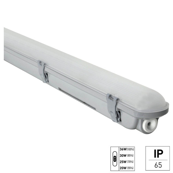 e2 LED Feuchtraum-Wannenleuchte 120cm Multi M 36W neutralweiss 4000K IP65 Grau
