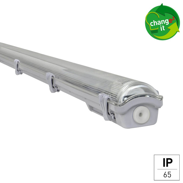 e2 LED Feuchtraum-Wannenleuchte T8 G13 128cm Classic M 18W neutralweiss 4000K IP65 Grau