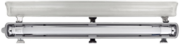 e2 LED Feuchtraum-Wannenleuchte T8 G13 67,5cm Classic-Power S 9W neutralweiss 4000K IP65 Grau