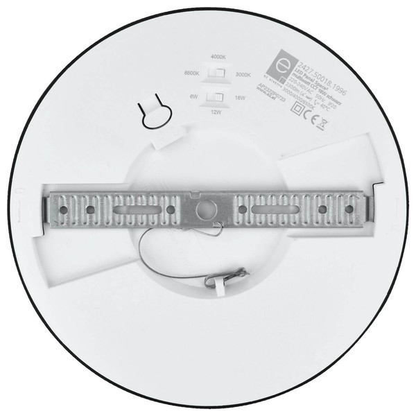 e2 LED Anbaupanel, Deckenleuchte Space R220 18W CCT warm-/neutral-/tageslichtweiss 3000K/4000K/6500K Schwarz Ø22,5cm